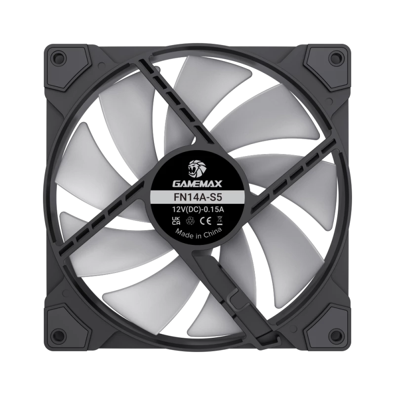 Gamemax | Korpusa ventilators | FN14A-S5 | Melns