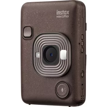 Tūlītējās drukas kamera Fujifilm Instax mini LiPlay — 1/5 collas 2560×1920 CMOS, drukā 86×54 mm, 2,7 collu TFT, bronzas krāsā