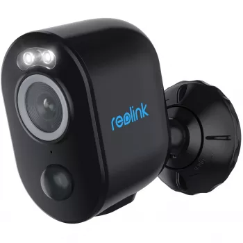 Reolink Argus Series B330-B 5MP bezvadu Wi-Fi drošības kamera ar akumulatoru iekštelpām un āra lietošanai, krāsains nakts redzamības režīms, cilvēku un transportlīdzekļu noteikšana, melna