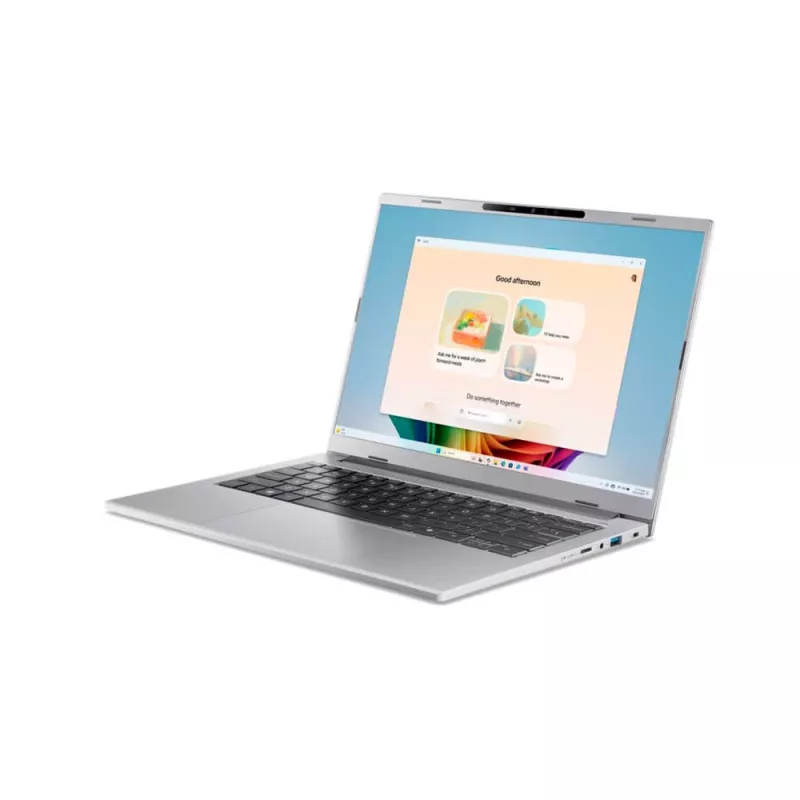 Portatīvais dators Acer Aspire 14 AI A14-53M-75DW — 14 collu WUXGA, Intel Core Ultra 7 258V, 32 GB LPDDR5x, 1 TB SSD, Intel Arc 140V, Windows 11 Home, Sudraba