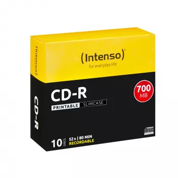 CD-R Intenso 1801622 700 MB 52x Printable 10 gab. plāns Case