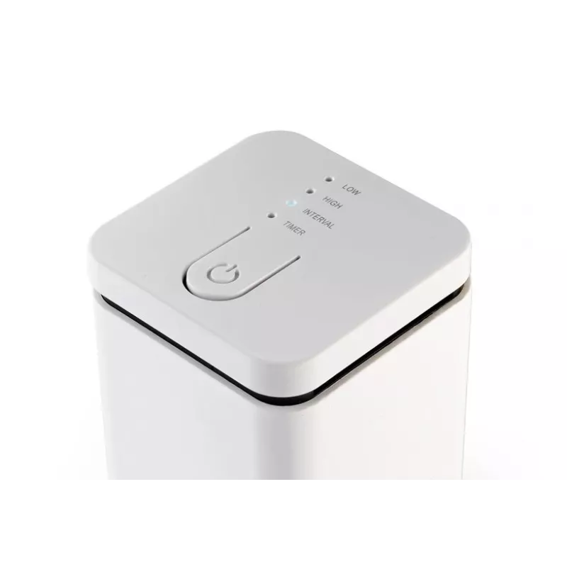 Aromātu difuzors Stylies ELARA/balta — iztvaikojošs, telpām līdz 25 m², 2 h taimeris, maiņstrāva/baterijas/USB, 1,3 W, 74×74×100 mm
