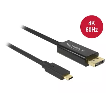 DeLOCK 85256 video kabeļa adapteris 2 m USB Type-C DisplayPort Melns
