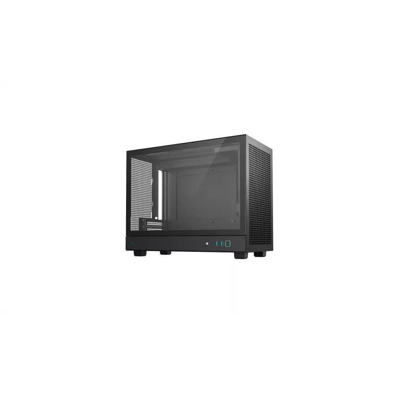 Datora korpuss DeepCool CH160 PLUS Small Form Factor SFF ATX/mATX, rūdīts stikls, USB-C, melns