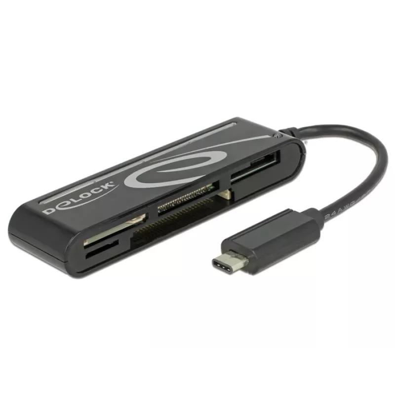 DeLOCK USB2.0 karšu lasītājs USB Type-C vīrišķais 5 sloti - Karšu lasītājs - Visu vienā (Multi-Format) - USB-C (91739)