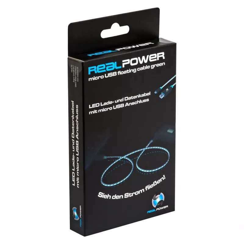 USB kabelis RealPower A/Micro-USB B 0,75 m