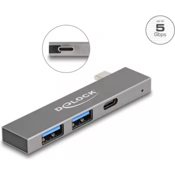 DeLOCK 3 Portu plāns USB centrmezgls DeLOCK USB Type-C 5 Gbps 2 x Type-A
