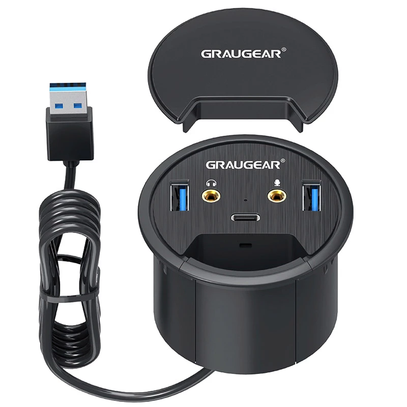 USB centrmezgls GRAUGEAR G-THUB-AU-60 USB 3.2 Gen 1 Type-A melns