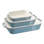 Staub 40508-172-0 keramikas taisnstūra cepamtrauku komplekts, 3 daļas, antīkā tirkīza