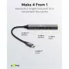 Goobay Slim 4 portu USB centrmezgls, USB-C™ uz USB-C™/USB-A, USB 3.2 (74459)
