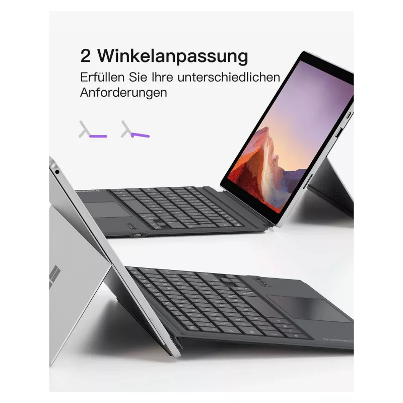inateck Klaviatūra Surface pelēka, Sureface GO 1-4 Com. QWERTZ