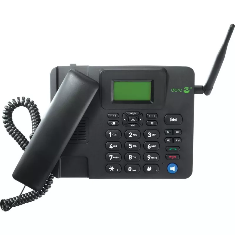 IP tālrunis Doro 4100H melns vadu klausule LCD 128x64 500 ieraksti