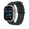 Band Apple 49mm Melns Ocean Band Extension Natural Titanium Finish