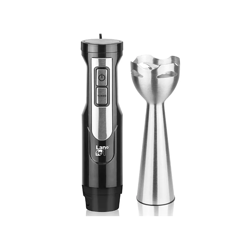 Rokas iegremdējamais blenderis LAFE BRK-003A, 800 W, melns/sudrabains, nerūsējošā tērauda asmens, 0,6 L bļoda, 0,5 L krūze