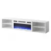 RTV skapis POLO 180x33x39 balts + kamīns balts