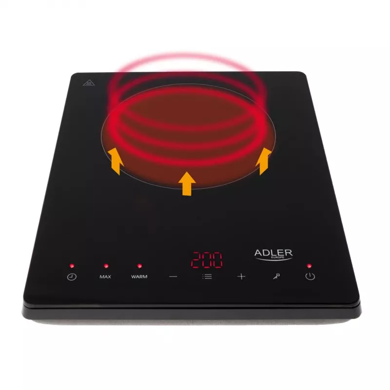 Adler AD 6513 plīts melna, galda virsmas, 29 cm zona, indukcijas plīts, 1 zona(s)
