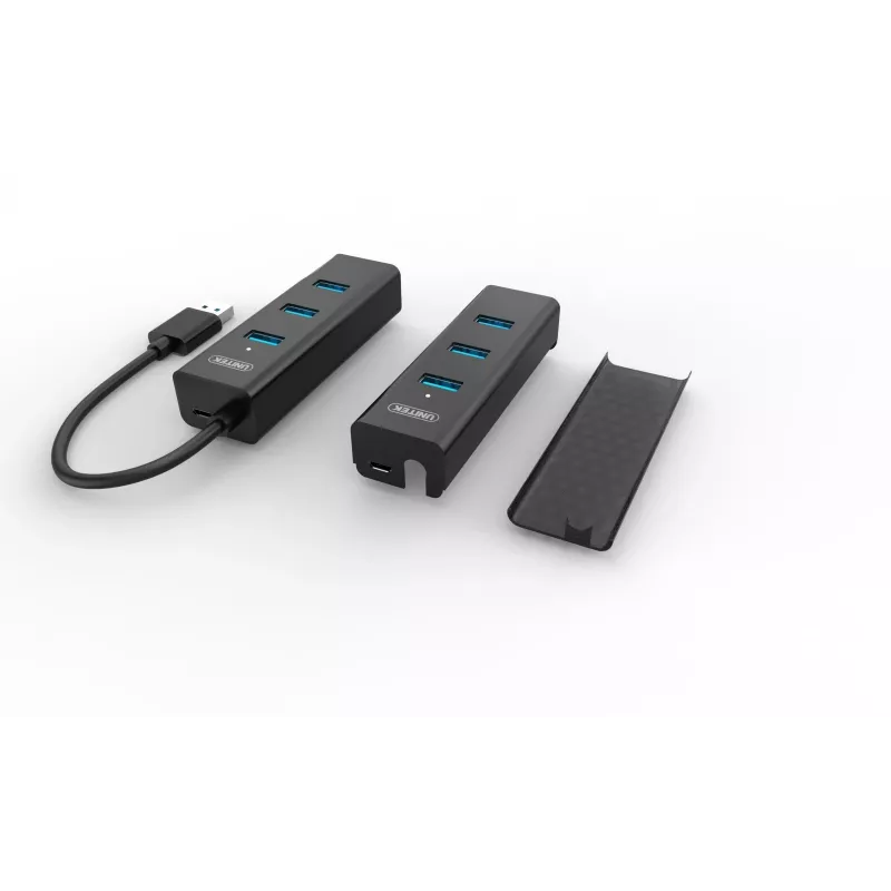 UNITEK Y-3089 interfeisa centrmezgls USB 3.2 Gen 1 (3.1 Gen 1) Type-A 5000 Mbit/s Melns