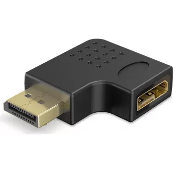 Goobay DisplayPort leņķa adapteris 90° pa labi melns (77131)