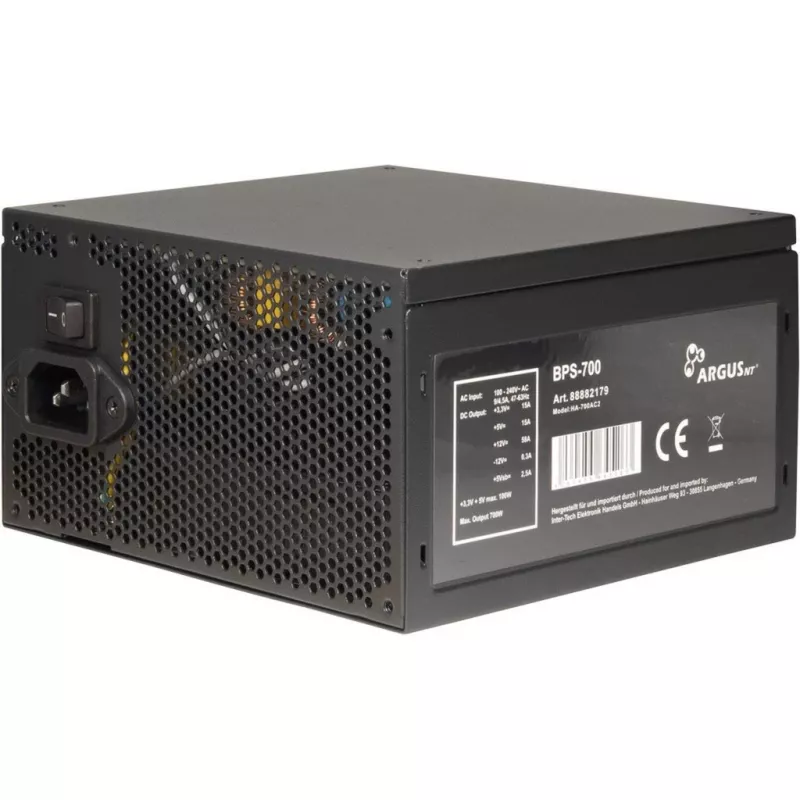 INTER-TECH ArgusNT BPS-700 barošanas bloks 120mm ventilators Active PFC 6xSATA 4x PCI-E 6+2 2x 4+4pin 80+ Bronze 230V EU (88882179)