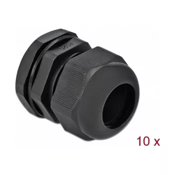 Kabeļu blīvslēgs DeLOCK 60224 melns plastmasa 10 gab.