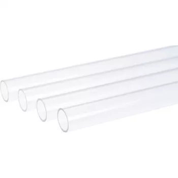 HardTube 12/10mm akrils (PMMA) caurspīdīgs 60cm, caurule caurspīdīga, 4 gab. komplekts