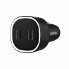 Auto lādētājs CANYON OnDrive 60 PD 60W 2xUSB-C — 60 W jauda, 2 USB-C pieslēgvietas, melns