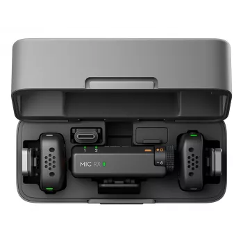 DJI Mic Mini (2 TX + 1 RX + uzlādes maciņš) bezvadu mikrofonu komplekts - tumši pelēks