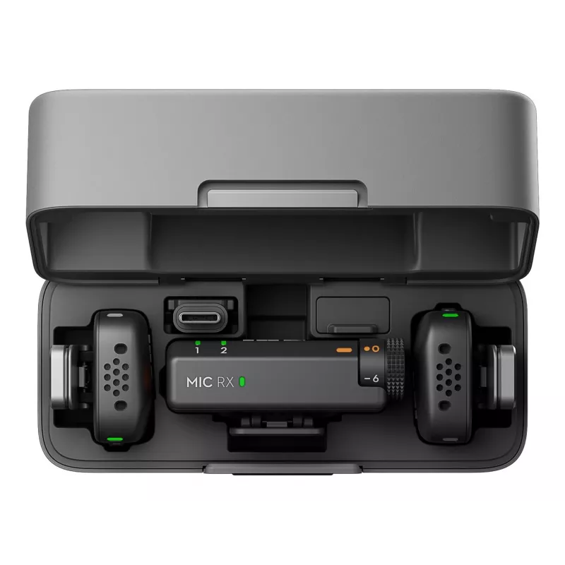 DJI Mic Mini (2 TX + 1 RX + uzlādes maciņš) bezvadu mikrofonu komplekts - tumši pelēks
