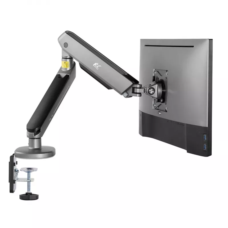 NanoRS Gaming Monitor Mount 17-32 ar RGB LED apgaismojumu, galda stiprinājums, augstuma regulēšana, pagriešana, slīpums, maks. 9 kg, VESA 75x75 / 100x100