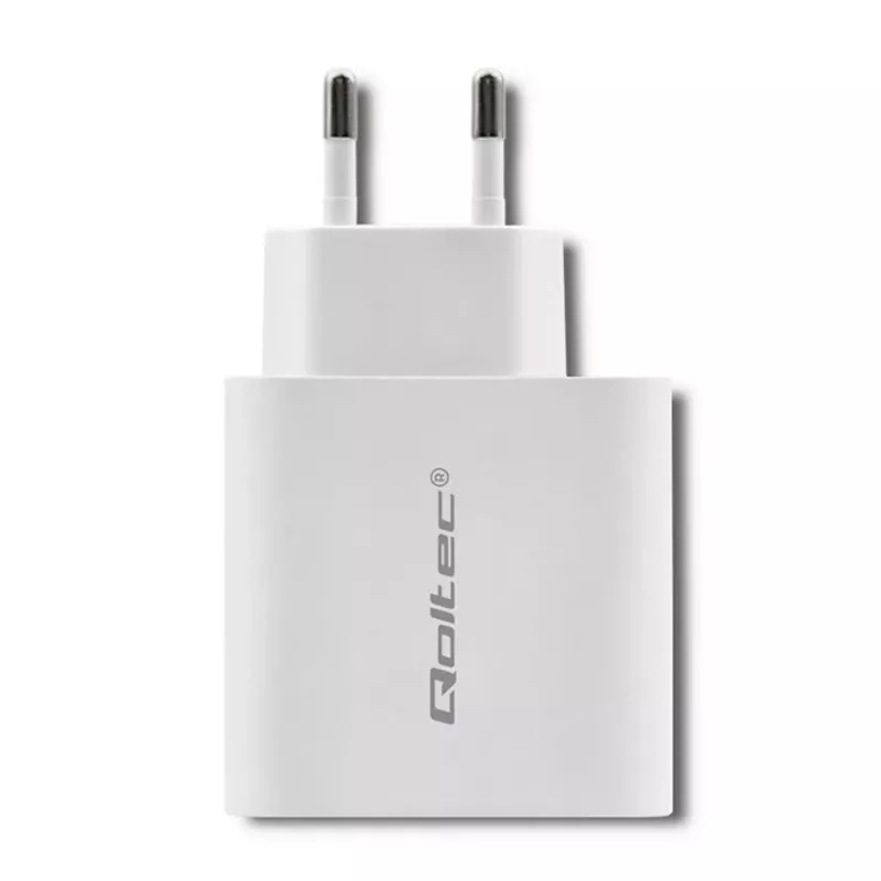 Qoltec 51718 Lādētājs | 45W | 5-20V | 2,4-3A | USB Type-C PD | USB | Balts