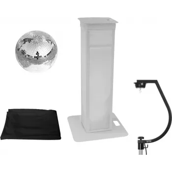 Mirror Ball Set EUROLITE 30 cm with variable stage stand and Melns cover