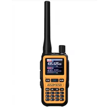 Rokas Baofeng rācija UV-5R Mini ar USB-C uzlādi, Bluetooth, VHF/UHF, 5 W, 1600 mAh, oranža