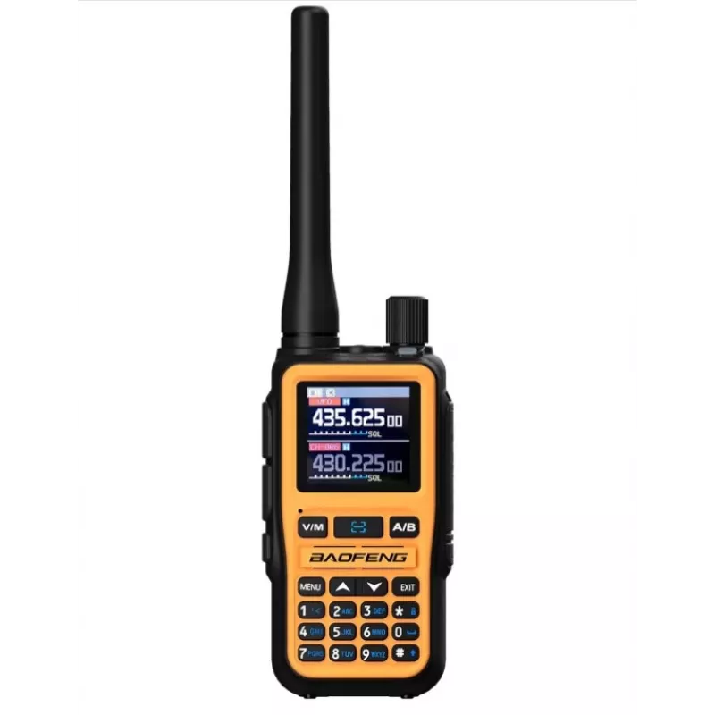 Rokas Baofeng rācija UV-5R Mini ar USB-C uzlādi, Bluetooth, VHF/UHF, 5 W, 1600 mAh, oranža