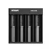 XTAR MC4S 4 vietu galda bateriju lādētājs cilindriskām Li-ion 18650 un NiMH (A/AA/AAA/AAAA/C/D) baterijām, 1 A izeja, 5 V ieeja, melns