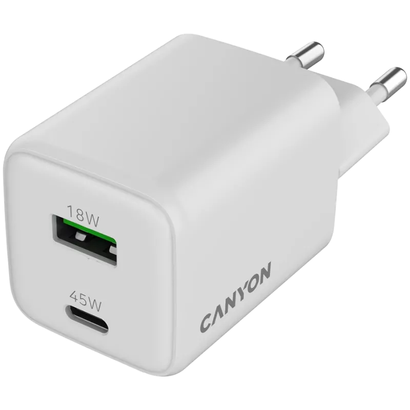 Charger Canyon CU45AC 45W Universal balta AC Fast Charging Indoor