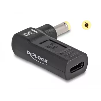 DeLOCK adapteris USB Type-C ligzda uz HP 4.8 x 1.7 mm spraudnis 90° leņķī