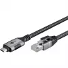 Goobay 70753 USB-C to RJ45 Ethernet CAT 6 kabelis for Stable Wired Internet Connection with Router/Modem/Network Switch/Replaces USB to RJ45 Adapter / 1