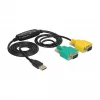 Seriālais kabelis DeLOCK 63466 USB Type-A DB-9 1,5m Melns Zaļš Dzeltens