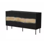 Kumode cama meble INSERTO 3D 143,5×40×80 cm melna ar LED, skaidu plātne, 16 mm rāmis