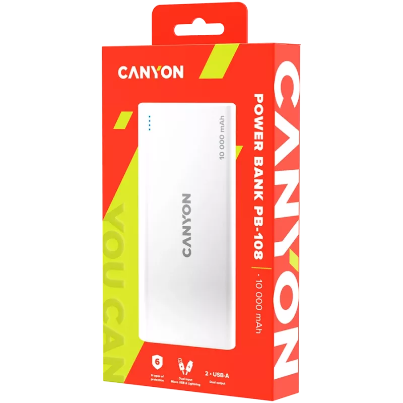 CANYON power bank PB-108 10000 mAh Balts