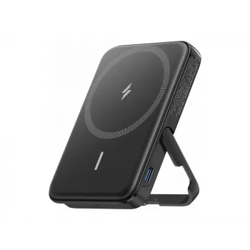 Pārnēsājams lādētājs Anker 322 MagGo — 5000 mAh, bezvadu 12 W, melns