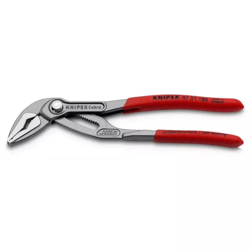 Ūdens sūkņa knaibles Knipex Cobra ES 87 51 180 SB – regulējama spīles atvērums 0–45 mm
