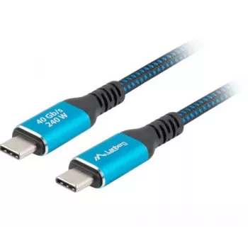 USB-C kabelis M/M USB4 1,5m 240W 60Hz Melns-Zils