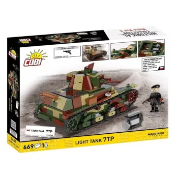 Cobi Building Blocks Light Tank 7TP modelis, 669 detaļas, COBI-2661