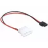 Delock strāvas kabelis Molex 4 kontaktu spraudnis uz plāns SATA 6 kontaktu ligzdu 24 cm
