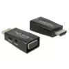 Kabeļa savienotāju adapteris DeLOCK 65901 HDMI A uz VGA un 3,5 mm audio melns
