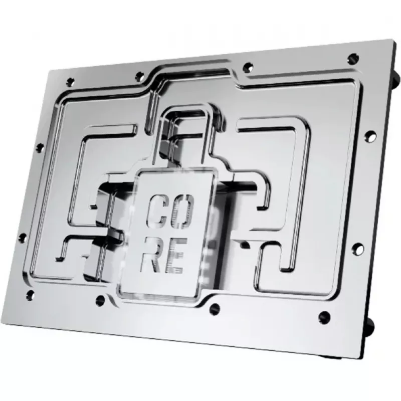 Dzesēšanas bloks Alphacool Core RX 9070 XT Mercury Transparent Chrome ar aizmugurējo plāksni