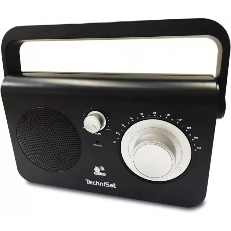 Pārnēsājamais radio TECHNISAT CLASSIC 100 — analogais FM, 1 W RMS, 3,5 mm, balts