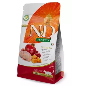 Sausā kaķu barība Farmina N&D Pumpkin Adult 5 kg — Paipala, 46% olbaltumvielu, 11% tauku