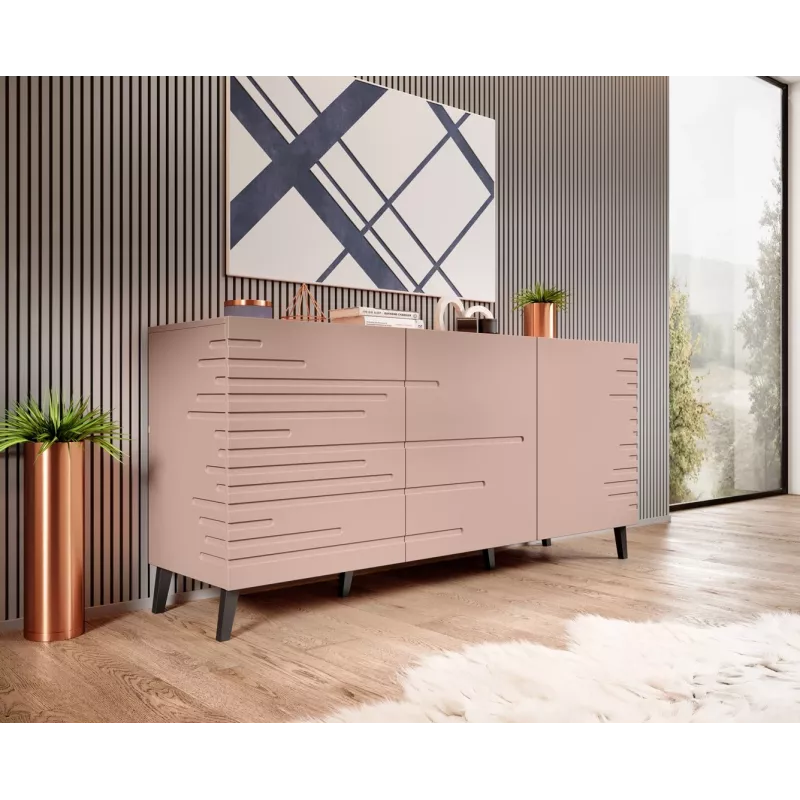 Kumode cama meble Cama Nova 155×40×72 cm, matēti rozā, MDF rāmis